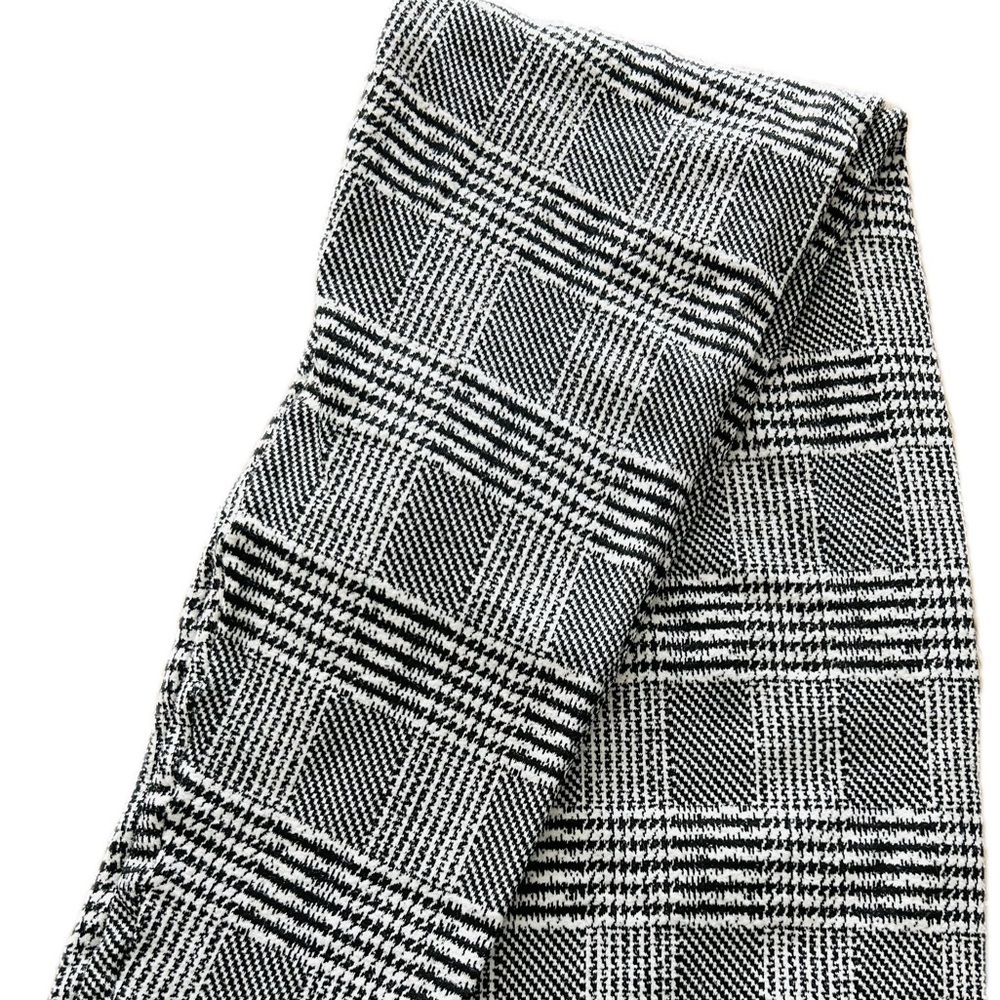 Striped Checked No Comment Girls Black & White Leggings Size 16 (Large)